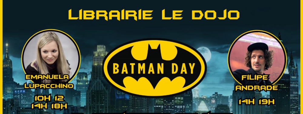 Emanuela Lupachino présente avec Filipe Andrade pour le Batman Day d'Alfa BD (Nice)